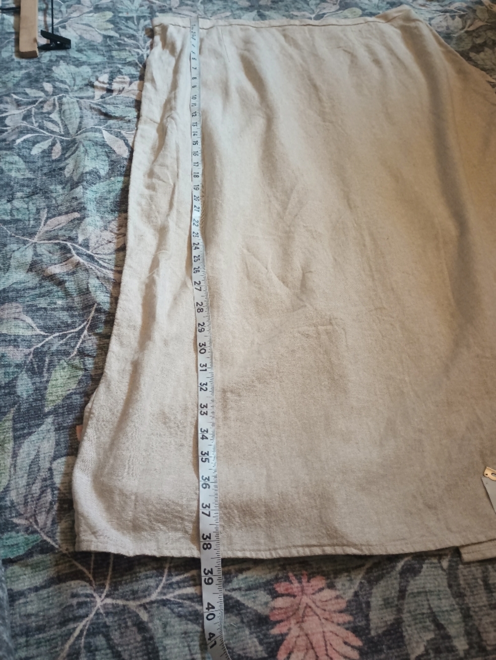 Old Navy Linen Maxi Skirt XL Natural Beige Slit Lagom Coastal Minimalist NWT - Picture 8 of 8
